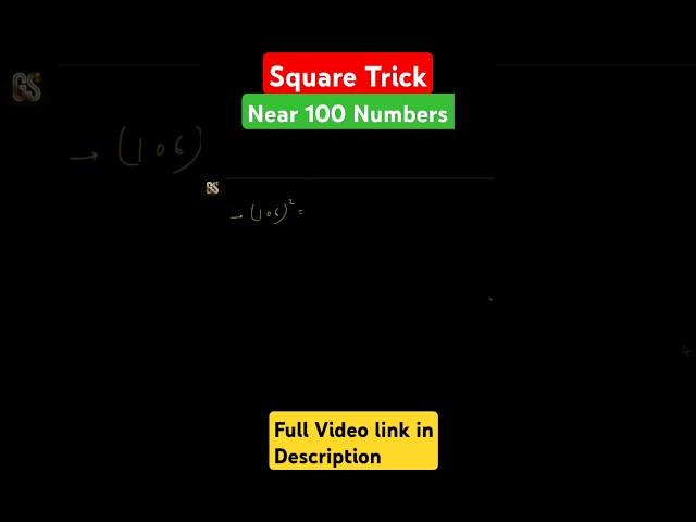 Near 100 numbers square trick just in 3 seconds #shorts