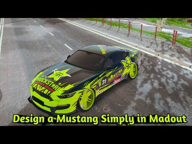 Design a Mustang with Rockstar Livery in Madout2