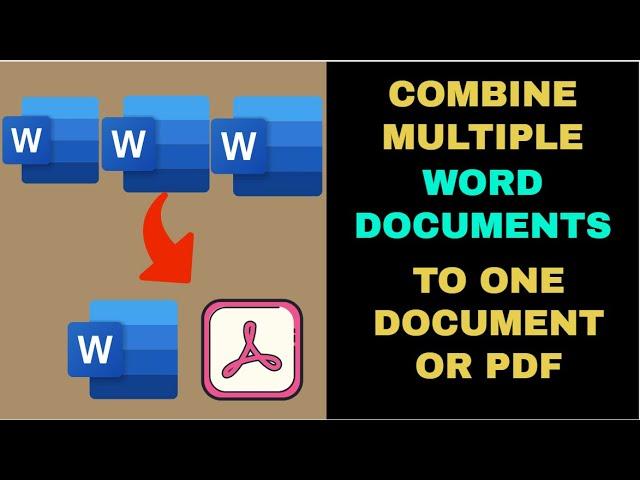 How To Combine Multiple Word Documents into One Document or PDF Free Using MS Word