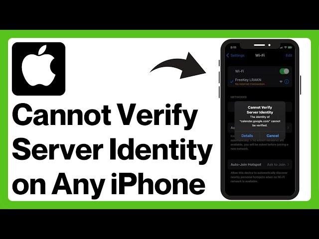 How to FIX “Cannot Verify Server Identity” on ANY iPhone! (2024)