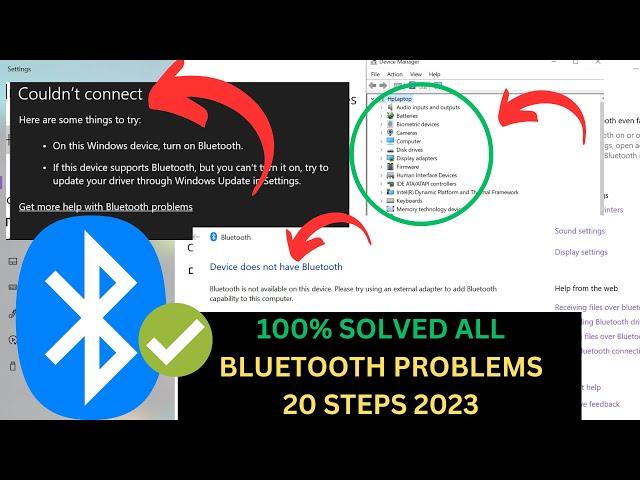 20 Steps To Fix Bluetooth Not Working In Windows 10 /11 ||Bluetooth Not Showing In Device Manager?