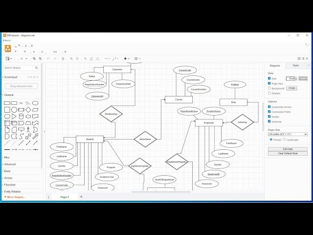 how to Design ERD diagram for information system  complete tutorial episode 1