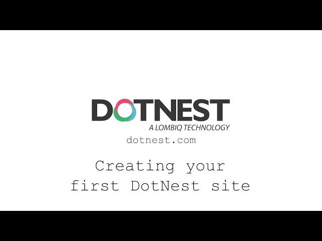 Creating your first DotNest site - DotNest Core tutorials (01)