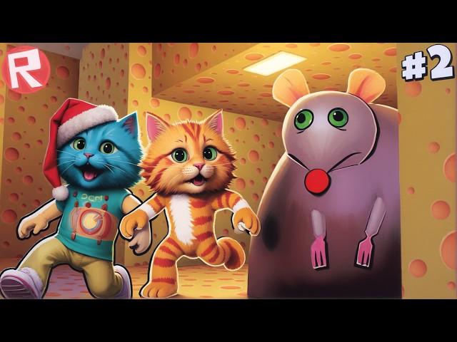  ОГРОМНАЯ КРЫСА ОХОТИТСЯ НА НАС В РОБЛОКС Cheese Escape 2 ROBLOX Весёлый Кот и КОТЁНОК ЛАЙК