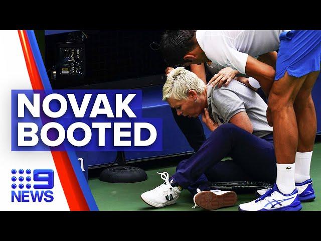 Novak Djokovic disqualified from US Open | 9News Australia