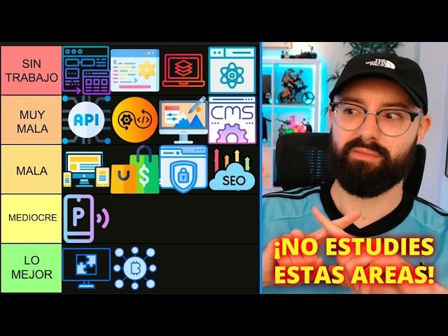 PEORES y MEJORES Áreas del DESARROLLO WEB  TIERLIST: Futuro y Trabajo para desarrolladores web ‍