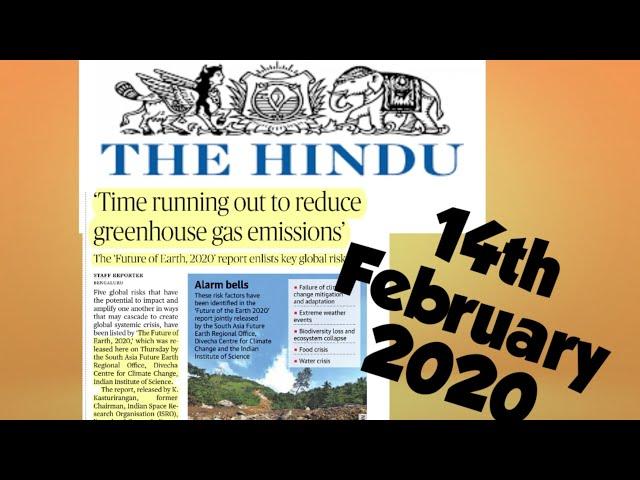 The Hindu Newspaper 14th February 2020