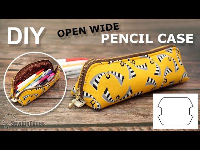 DIY Pencil Case Open Wide | School Supplies Pencil Box Sewing Tutorial [sewingtimes]