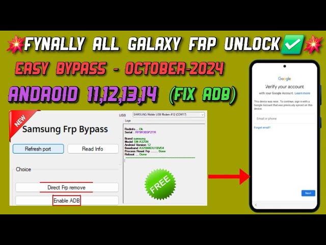 Finally All Galaxy Frp Unlock Done All Samsung Android 11,12,13,14 Frp Bypass | October-2024