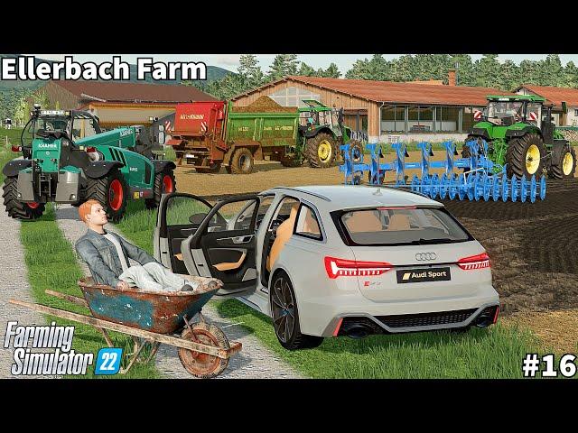 Ultra Realistic Plowing & Manure Spreading, Sowing Wheat │Ellerbach│FS 22│Timelapse#16