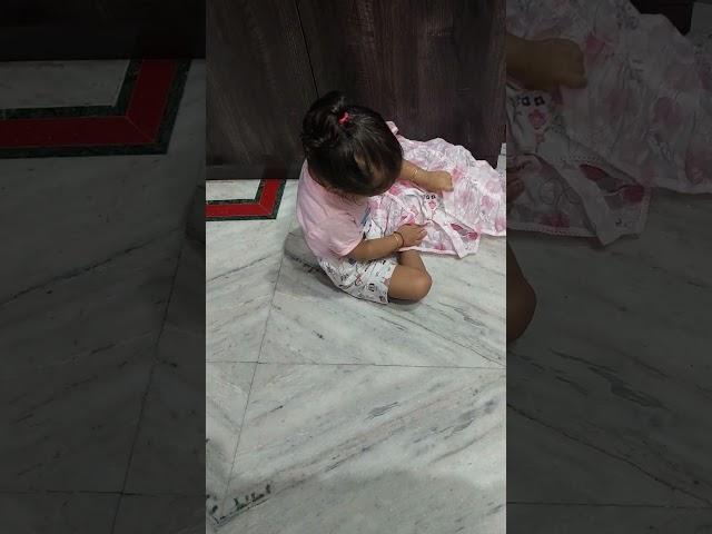 cute baby  #saimi #trying to wear frock ️️