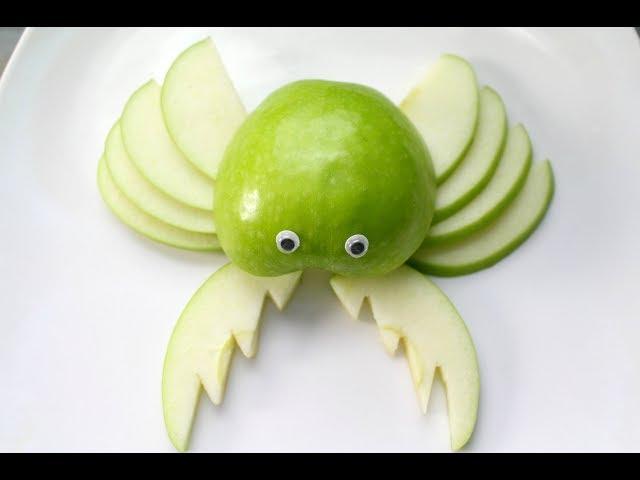 How to Make Apple Crab Garnish Art in Apple Decoration Fruit And Vegetable Carving