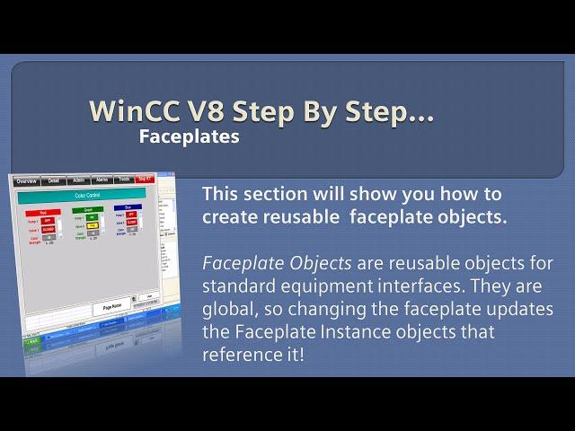 WinCC v8.0 Step By Step 13: Create Faceplates In Graphics Designer  #winccguru