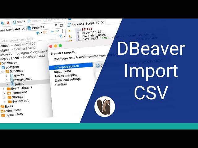 DBeaver Data Import: How to Import a CSV