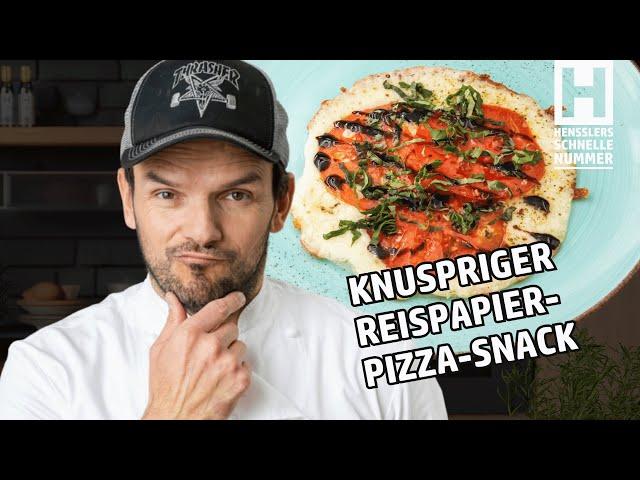 Quick crispy rice paper pizza snack recipe by Steffen Henssler