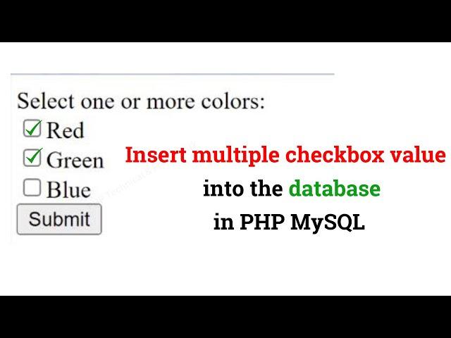 how to insert multiple checkbox values in PHP || Saving Multiple Checkbox Selections to a Database