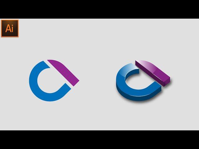 How to Create 3D Glossy Logo In Adobe Illustrator Tutorial