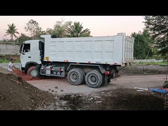 Howo 380 Dump Truck Delivering Backfill Materials for a Telecom Tower