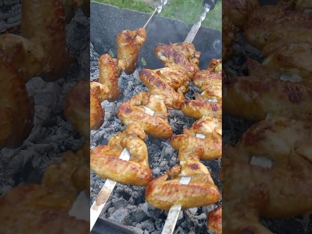 Шашлык - Сочные куриные крылышки на мангале