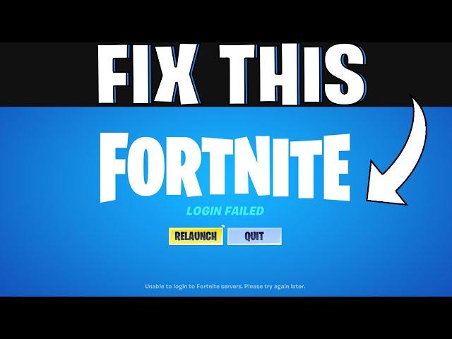 How To Easily Fix Fortnite Login Failed Unable To Login To Fortnite Servers | 2025