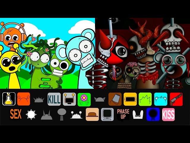 Incredibox Sprunki comparison Battle | CREEPY SYMBIOSIS MOD! (PHASES SPRUNKIES)