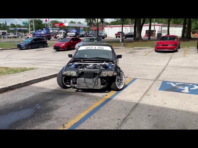 1jz Turbo e46 Gets reckless in the parking lot