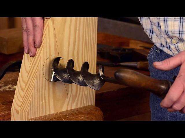 How to Bore a Monster Auger Hole on a Moravian Workbench