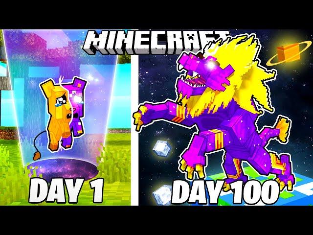 I Survived 100 DAYS as a COSMIC LION in Minecraft!