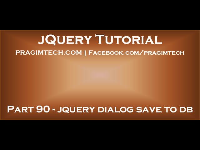 jquery dialog save to database