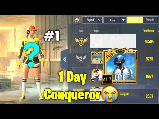 1 Day Conqueror PUBG Mobile Lite 