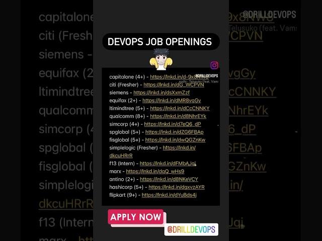  Exciting Job Opportunities in DevOps!  #devops #openings