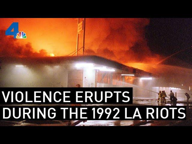 Raw Footage of Los Angeles as the 1992 Riots Erupt Throughout the City | From the Archives | NBCLA