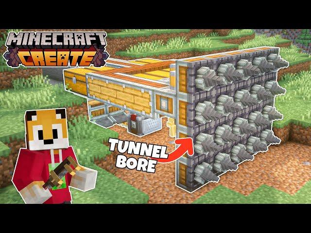 I built a HUGE TUNNEL BORE in Minecraft Create Mod