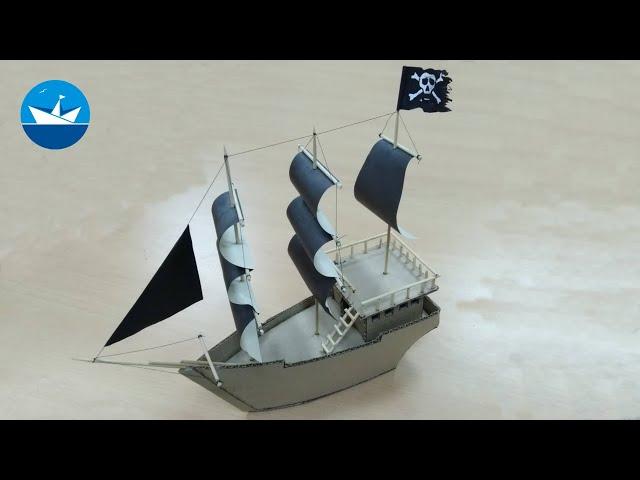 "Чёрная Жемчужина"/Парусник из картона/Cardboard sailboat/DIY