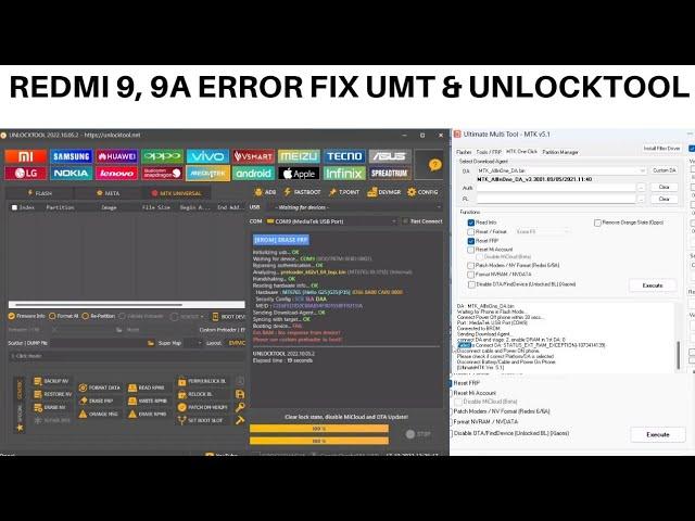 How To Unlock Redmi 9, 9a | Umt & UnlockTool