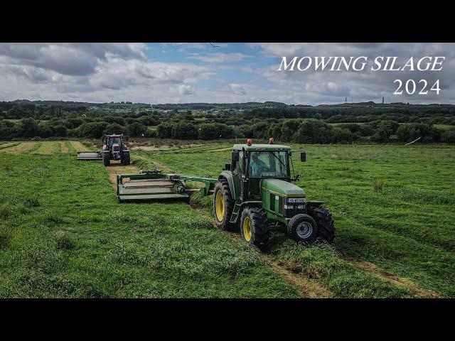 Mowing Silage 2024 - Pat Kavanagh - 2 John Deere Mowers