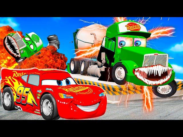 Lightning McQueen and MATER vs ZOMBIE  Pixar cars Zombie apocalypse in  BeamNG.drive