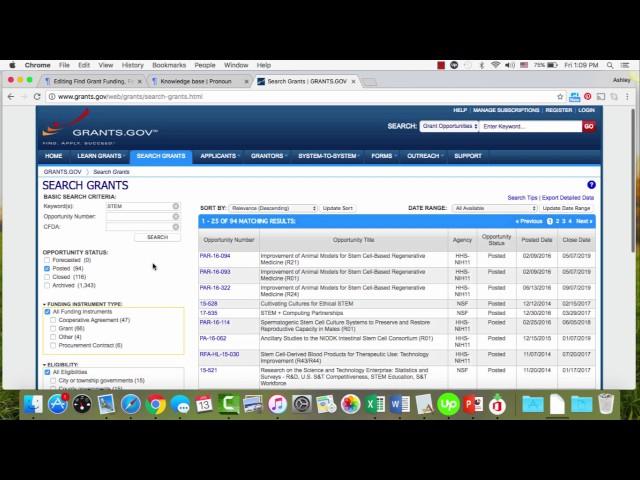 how to search for grants using grants.gov