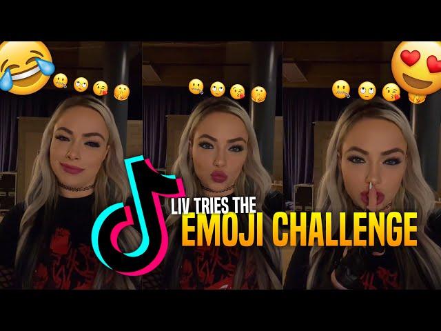 Liv Morgan tries the TikTok Emoji Challenge.