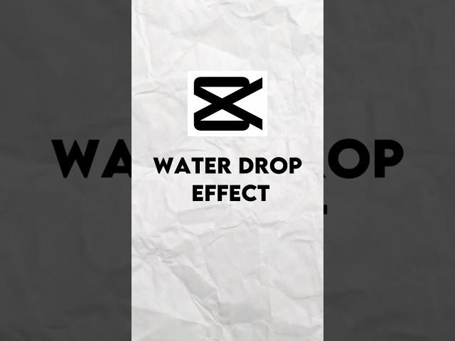 How To Add Water Drop Diffusion Effect In Capcut||#bharateditz #shorts