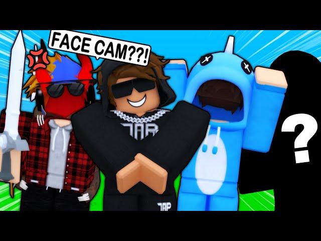 I Flew YOUTUBERS over, and Forced them to FACECAM... (Roblox Bedwars)