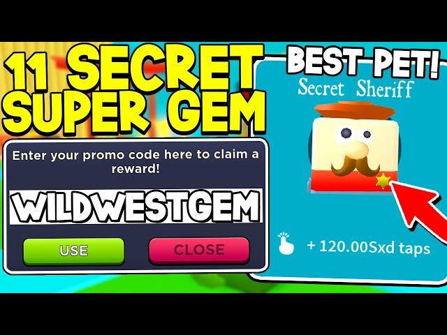 11 SECRET WILD WEST Super Gem Codes In Tapping Simulator! *BEST PET* Roblox