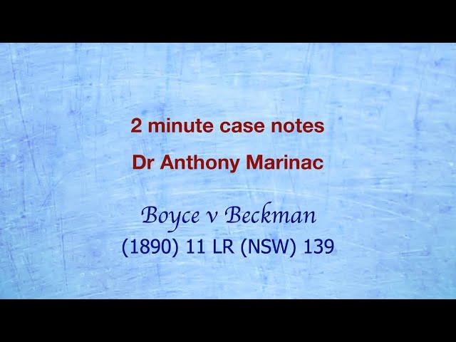 Boyce v Beckman (Effect of land registration)