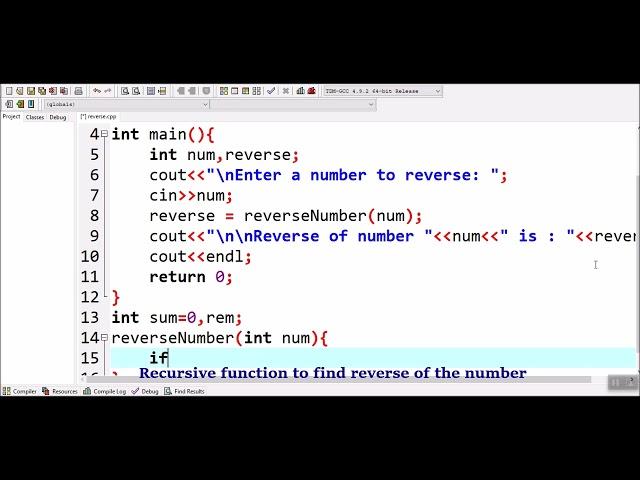 How to Reverse a Number Using Recursion in C++