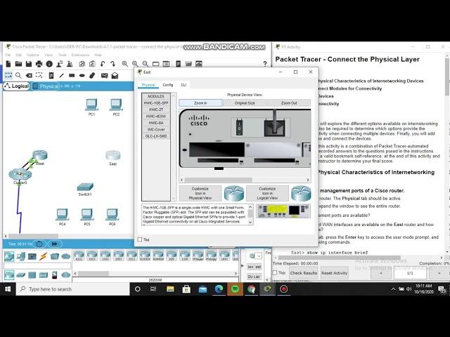 4.7.1 Packet Tracer - Connect The Physical layer