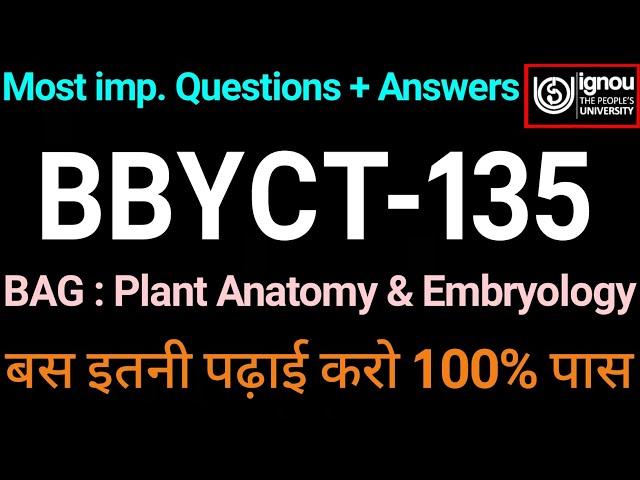 Bbyct 135 important Questions | Bbyct 135 Pervious Year Question paper | ignou Bbyct 135