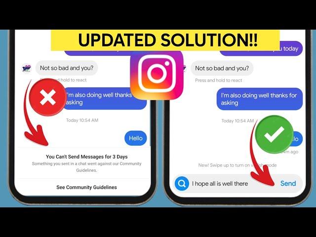 fix instagram you can't send messages for 3 days  | you can't send message for 3 days instagram