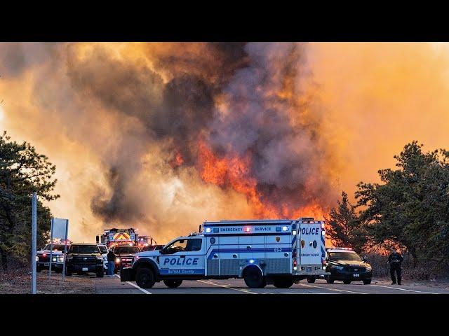 Massive Long Island brush fires almost entirely contained amid arson probe