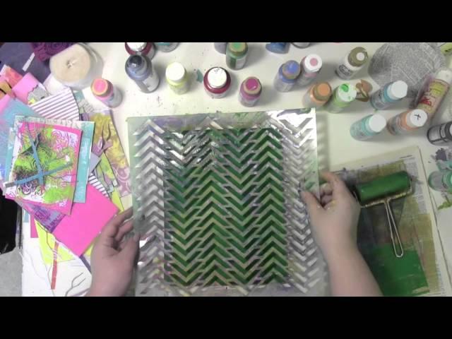 Gelli Plate and Julie Balzer Stencils with Carolyn Dube