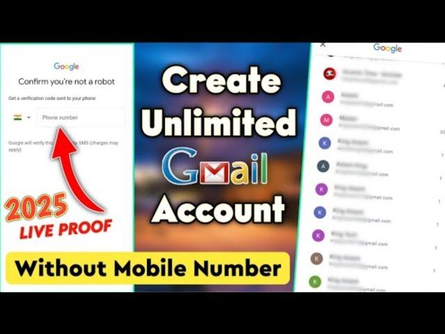 How To Create Unlimited Gmail Account 2025 I gmail account without number verification